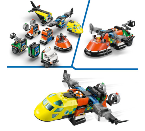 lego city 60505 constructor "remix avion, camion de service și nava cu pernă de aer" (990 el.)