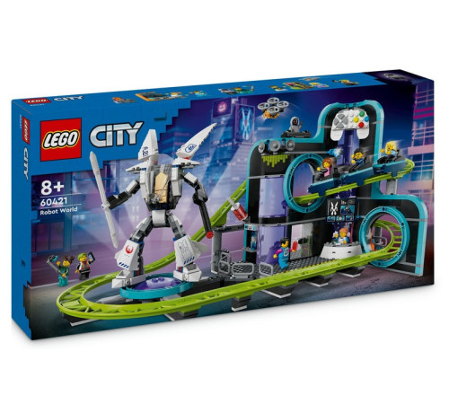  lego city 60421 Конструктор "Парк американских горок, Мир роботов" (986 дет.)