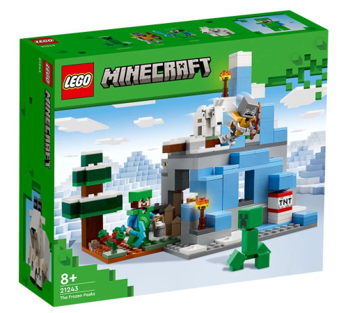  lego minecraft 21243 constructor "vârfuri de gheață" (304 el.)