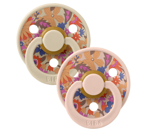 bibs suzeta rotunda din latex "colour liberty" june blossom & blush (0-6 luni) 2 buc.