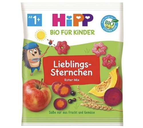 Питание и аксесcуары в Молдове hipp 82016 bio Звездочки хрустящие Яблоко, смородина, свекла, морковь, тыква (12 м+) 30 гр.