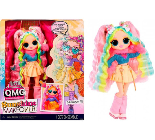  l.o.l. 589426 set de joc cu papusa surprise! seria o.m.g. sunshine "bubblegum"