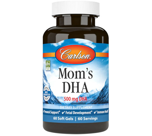 carlson Омега-3 для беременных и кормящих "mom's dha, 500 mg" (60 капсул)