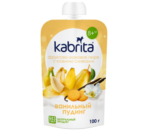 mega pack kabrita piure cu frișсă de capra "budincă de vanilie" (6 х100) 600 gr.