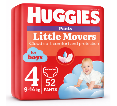 huggies Трусики little movers boy 4 (9-14 кг.) 52 шт.