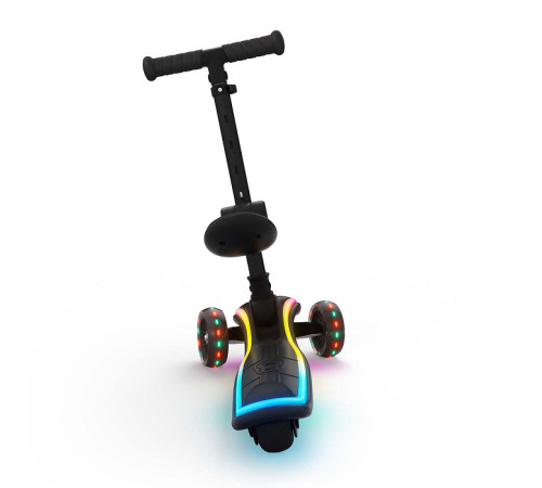 kinderkraft trotinetă 2 &icirc;n 1 raket up cu lumini led (negru)