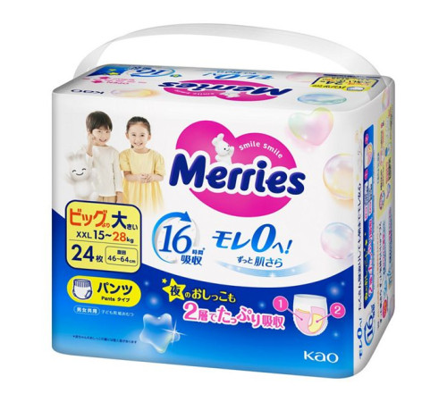 merries Трусики размер xxl (15-28 кг) 24 шт.