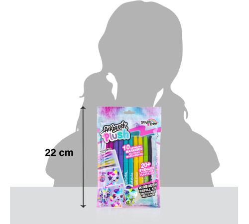 canal toys ofg256 set de rezervă pentru creativitate canal toys airbrush plush refill kit (10 carioci + șabloane)