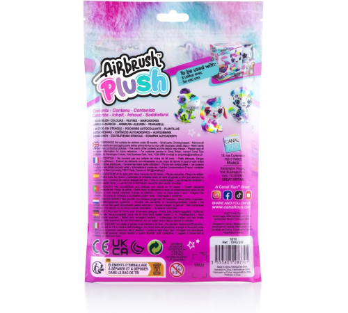 canal toys ofg256 set de rezervă pentru creativitate canal toys airbrush plush refill kit (10 carioci + șabloane)