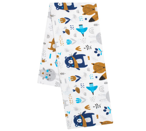 new baby 56595 pelinca flanel "pădure" alb