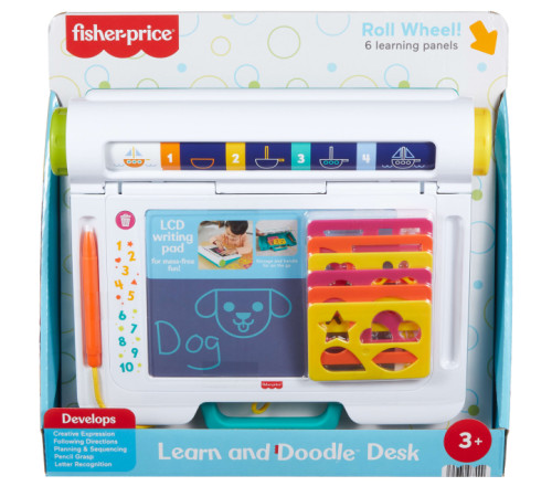 fisher-price jdl70 tablă de desen "desenează și învață"