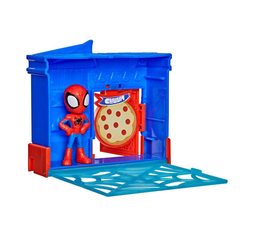 spider-man g1961 mini-set de joc "marvel spidey and his amazing friends: locații urbane" (in sort.)