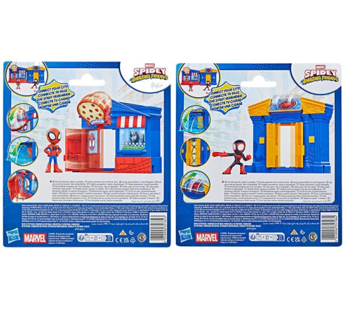spider-man g1961 mini-set de joc "marvel spidey and his amazing friends: locații urbane" (in sort.)