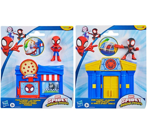  spider-man g1961 mini-set de joc "marvel spidey and his amazing friends: locații urbane" (in sort.)