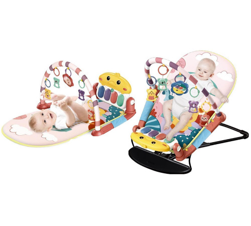  bibiin toys 608-93 covoraș de joacă-șezlong 2 în 1 roz