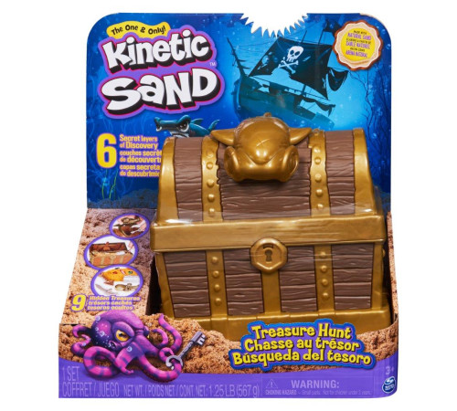 kinetic sand 6062080 set de nisip cinetic "cufarul de comori"