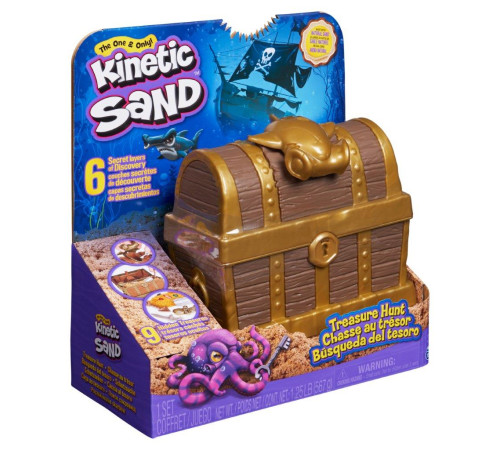 kinetic sand 6062080 set de nisip cinetic "cufarul de comori"