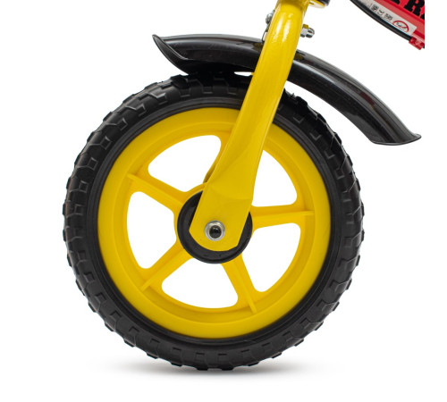 baby mix 56306 bicicletă de echilibru cu fr&acirc;nă "traveller" (galben\roșu)