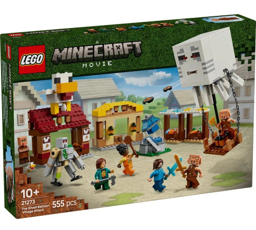 lego minecraft 21273 constructor "the ghast balloon village attack" (555 el.)