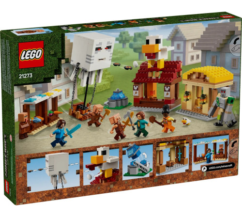 lego minecraft 21273 constructor "the ghast balloon village attack" (555 el.)