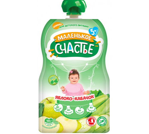  "Маленькое Счастье" piure mere-dovlecei (5 luni +) 90 gr. 