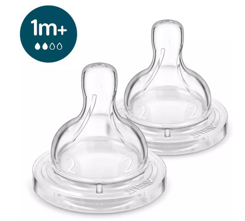  avent scy762/02 tetina din silicon "anti-colic"  (1m+) 2 buc.