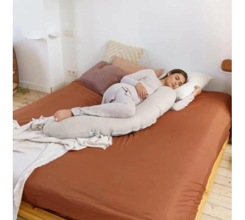 doomoo pernă pentru gravide și alăptare (180 cm.) tetra jersey sand