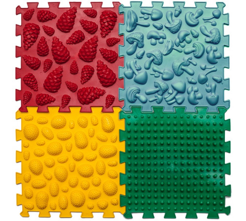  ortek 07789 covoraș ortopedic pentru masaj puzzle "mix" (4 el.)