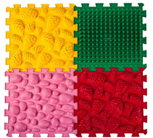 ortek 07789 covoraș ortopedic pentru masaj puzzle "mix" (4 el.)