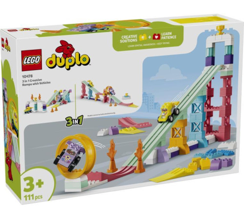  lego duplo 10478 constructor "rampe creative 3 &icirc;n 1 cu vehicule" (111 el.)