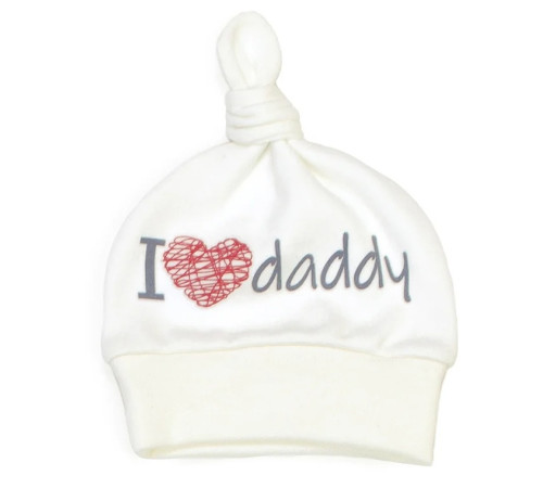 Детская одежда в Молдове veres 106-2.81-4.40 Шапочка-узелок i love my daddy red (интерлок) р.40