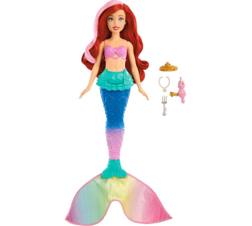 păpușa sirenă "ariel" cu păr și coadă care își schimbă culoarea