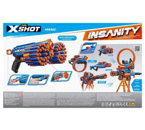 zuru 36603 blaster x-shot insanity manic s1 (24 gloante)