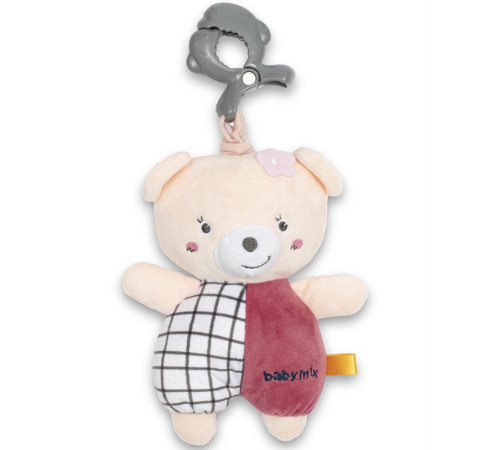  baby mix 53097 jucărie muzicală pentru călătorie „ursuleț” roz