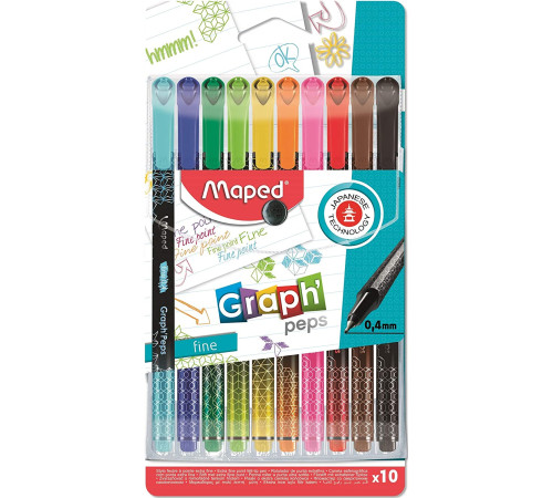  maped 749050 Капиллярные ручки "graph'peps deco" (10 цветов)