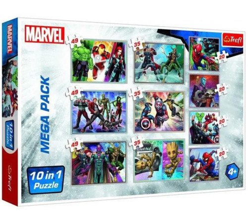  trefl 90374  puzzle 10 in 1 "marvel heroes" (3х48/3х35/4х20 el.)