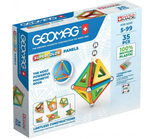 Geomag 377 Магнитный конструктор "Supercolor panels Recycled" (35 дет.) Детский магазин в Кишиневе в Молдове geomag 377 Магнитный конструктор "supercolor panels recycled" (35 дет.)