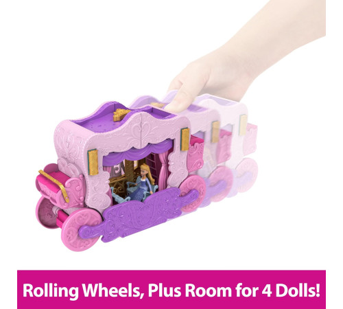 disney princess hwx17 Игровой набор 2 в 1 "Карета-замок с мини куклой"