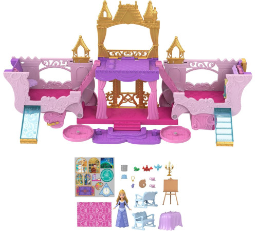 disney princess hwx17 Игровой набор 2 в 1 "Карета-замок с мини куклой"