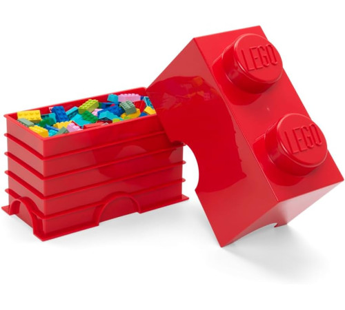 lego Контейнер для хранения storage brick 2 (12,5 x 25x18 cм.) красный