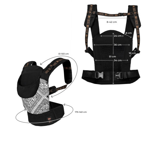 kinderkraft Рюкзак-переноска huggy bizzu чёрный\луна