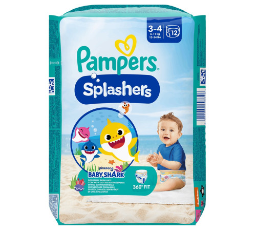 pampers splashers 3-4 (6-11 кг.) 12 шт.