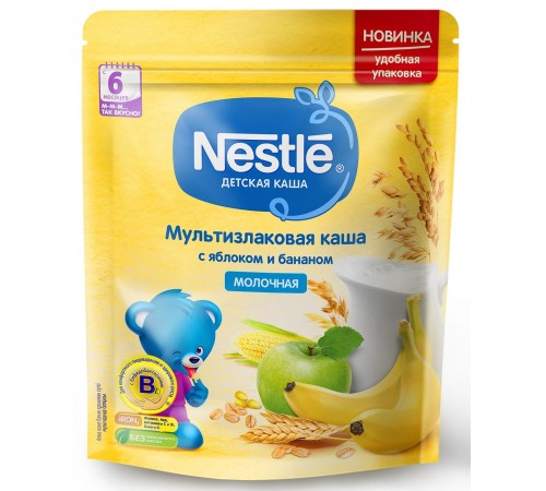 Nestle Каша мультизлаковая с яблоком и бананом 220 гр. (6 м+) Детское питание в Молдове nestle Каша мультизлаковая с яблоком и бананом 220 гр. (6 м+)