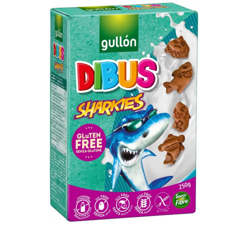 Питание и аксесcуары в Молдове gullon Печенье dibus sharkies без глютена/без сахара (250 гр.)