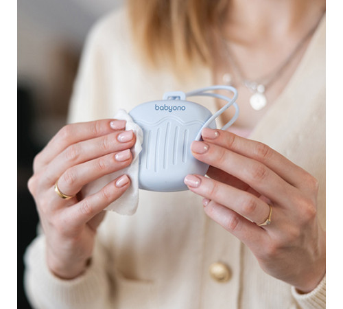 babyono-19631 Силиконовый контейнер для пустышки 1656/01 (голубой)