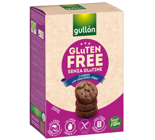 gullon biscuiti "cookies de cacao" fără gluten (200 gr.)