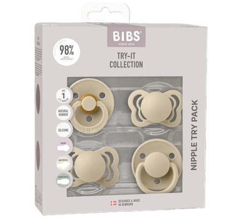  bibs set suzete try-it collection vanilla s (0&ndash;6 luni) 4 buc.