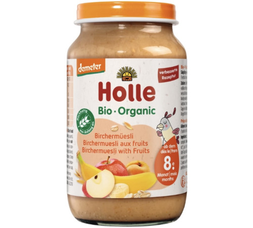 holle bio organic Пюре Мюсли с фруктами (8м+) 220г.