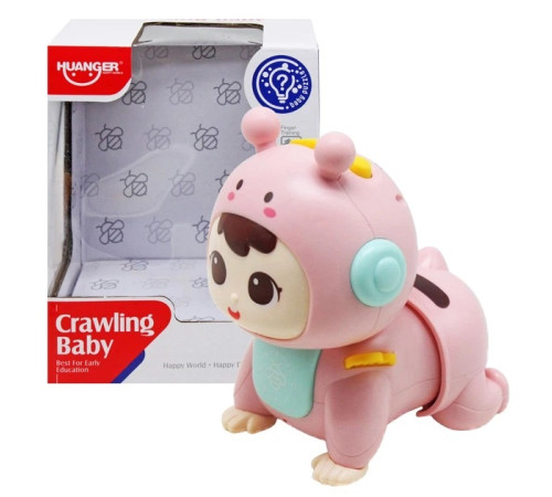  19810 Пупс ползающий "crawling baby" (розовый)