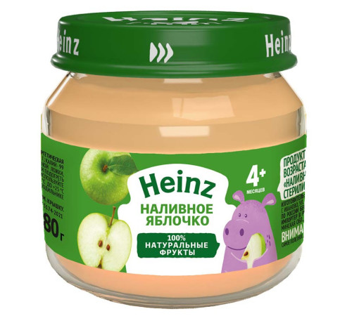 heinz Пюре Наливное яблочко (4 м+) 80 гр.